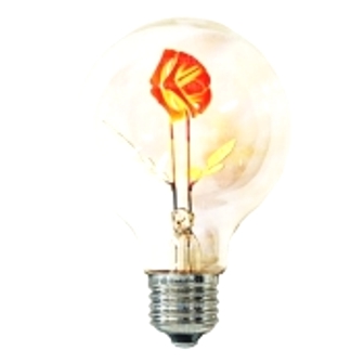 تصویر لامپ ادیسونی 3 وات انگاره Rose Bulb گل رز 
