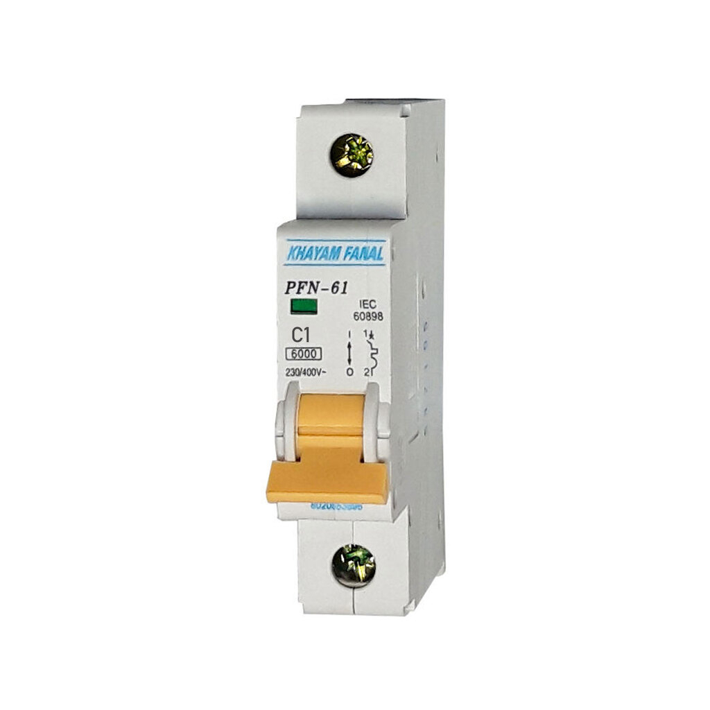 تصویر فیوز مینیاتوری یک پل 1 آمپر خیام الکتریک مدل C1-6K-1P
