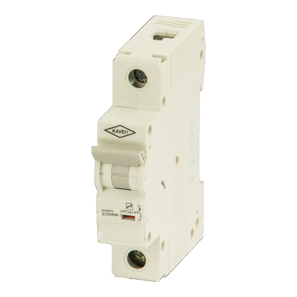 تصویر کلید مینیاتوری 6 آمپر تک فاز AC الکترو کاوه کد 6A-4.5KA-1P