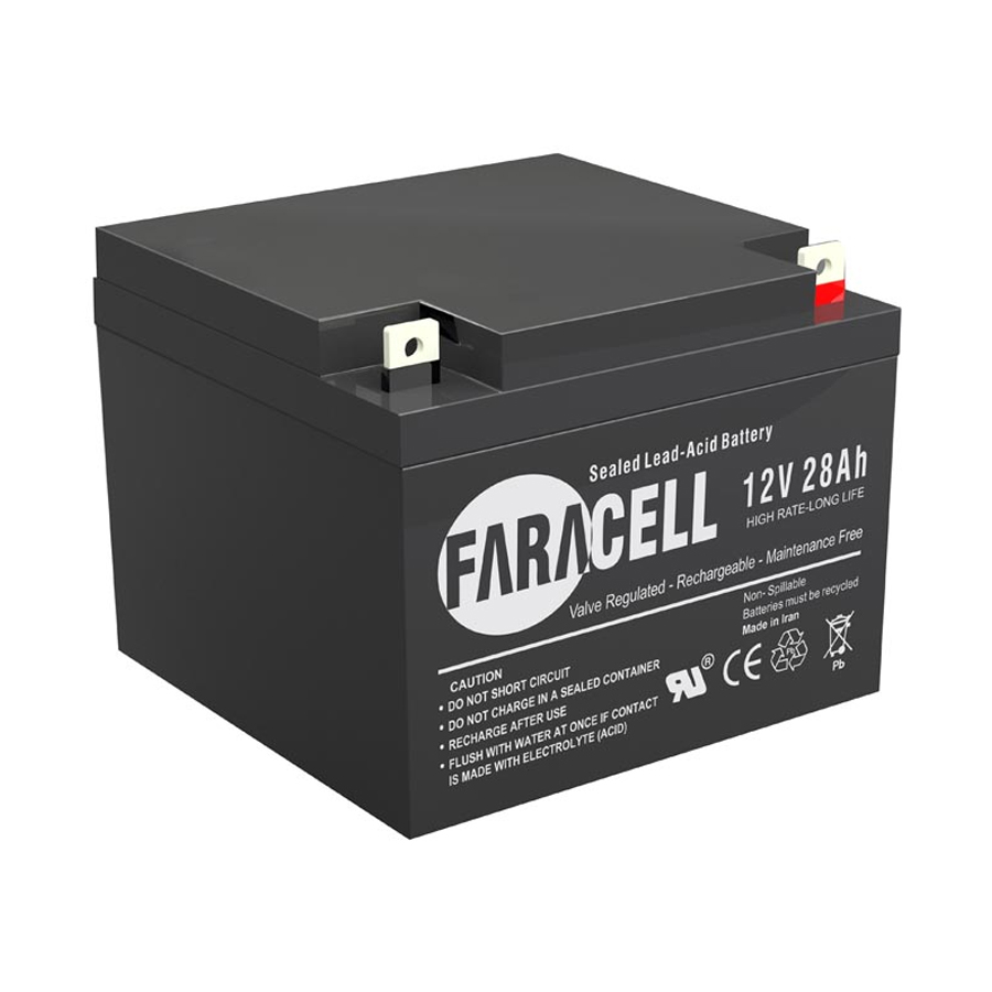 تصویر باتری 28 آمپرساعت فاراتل سری Faracell مدل 12V28AH