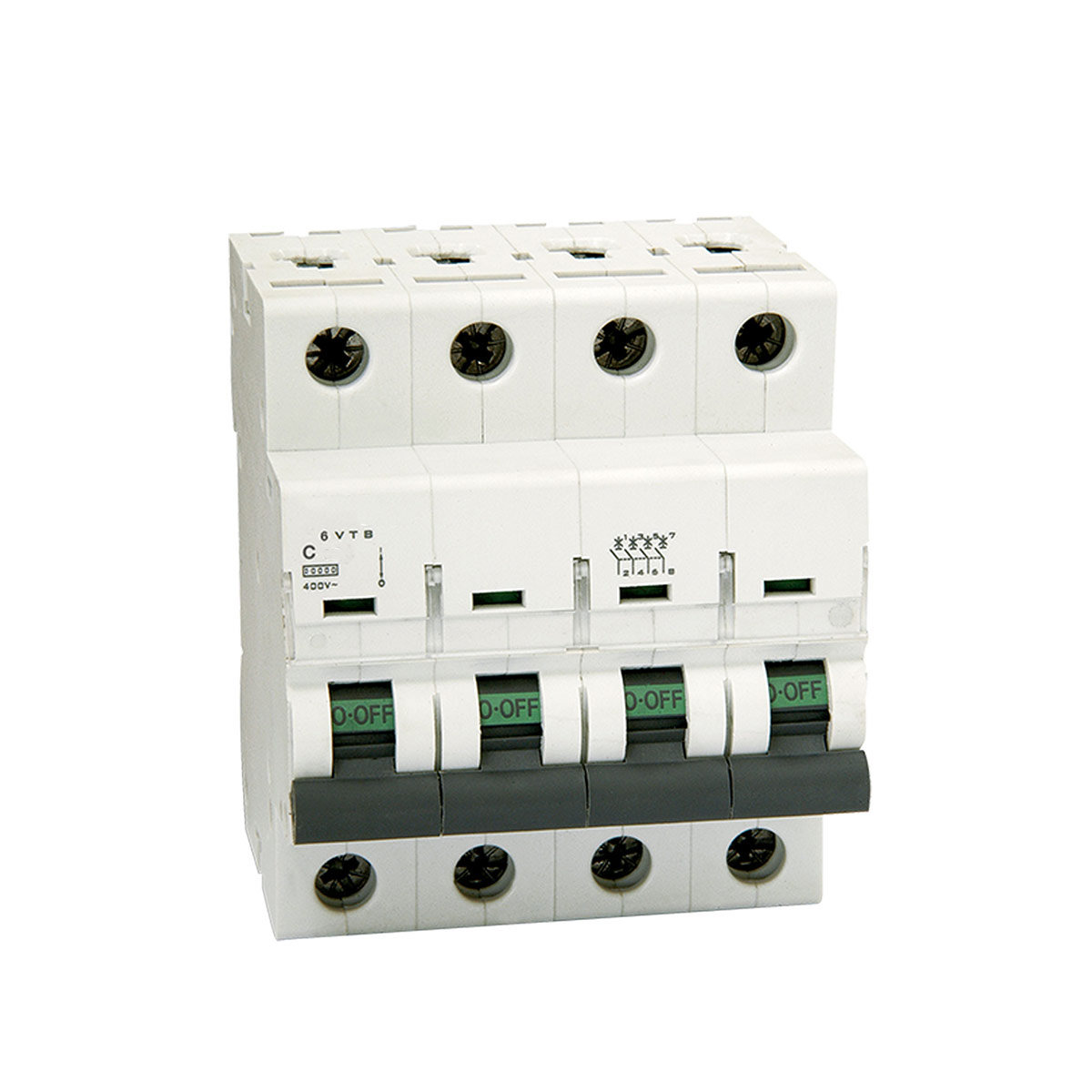 تصویر فیوز مینیاتوری چهار پل 4 آمپر پارس فانال مدل C4-6K-PFN-4P