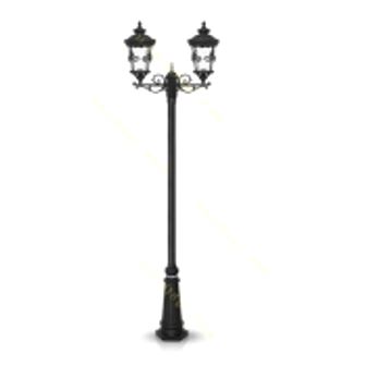 تصویر چراغ پارکی دو شاخه شب تاب ماهنوس