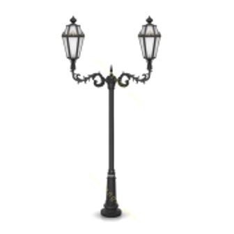 تصویر چراغ پارکی دو شاخه شب تاب برنارد