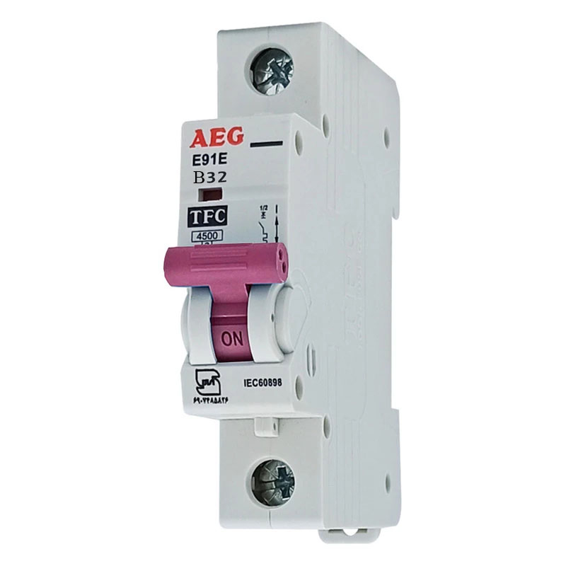 تصویر فیوز مینیاتوری تک فاز 32 آمپر آ ا گ AEG مدل E91E-B32
