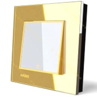کلید و پریز ویرا امگا طرح شیشه طلایی طلایی سفید