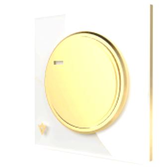 کلید و پریز ویرا آلفا اسپرت سفید میانه طلا - مات و شیشه