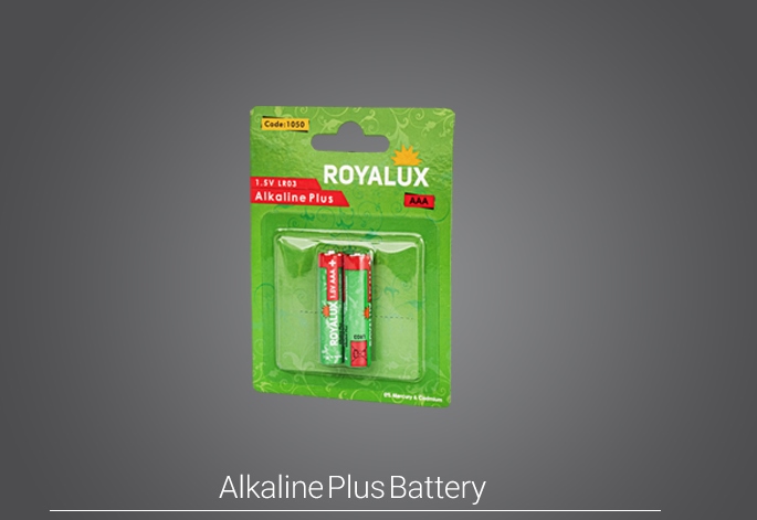 باتری رویالوکس نیمه قلمی Plus Alkaline بلیستر ۲ عددی پارس شعاع توس