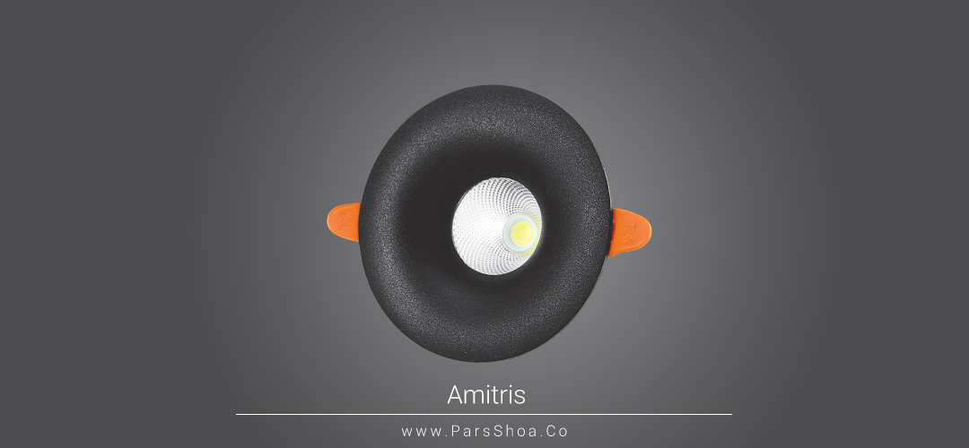 آمیتریس ۷ وات دايره اي مشکی COB پارس شعاع توس توکار