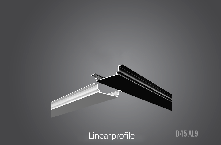 لاین نوری پروفیل لاینر D45-AL9 توکار فنرخور ۳ متری پارس شعاع توس
