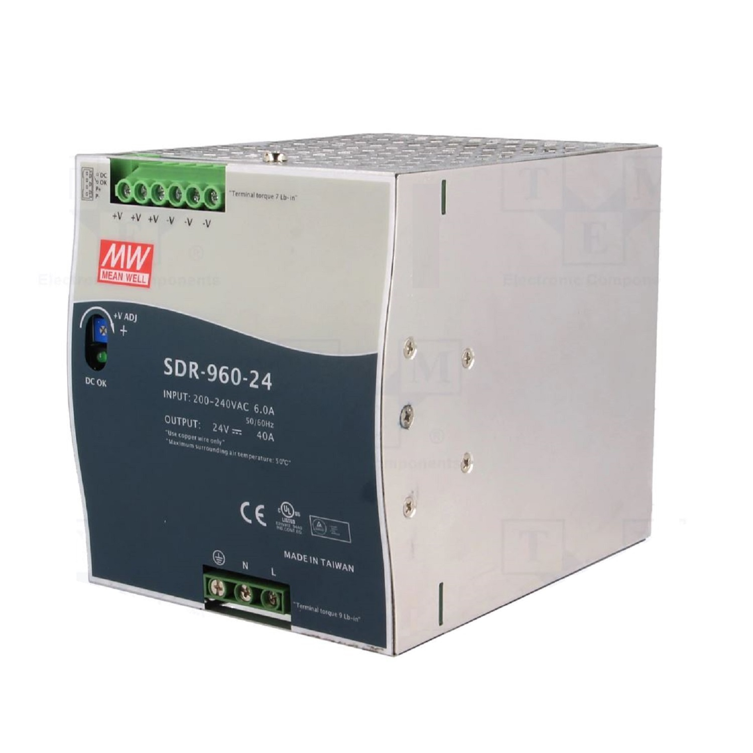 تصویر منبع تغذیه سوئیچینگ 24 ولت 40 آمپر مینول مدل SDR-960-24