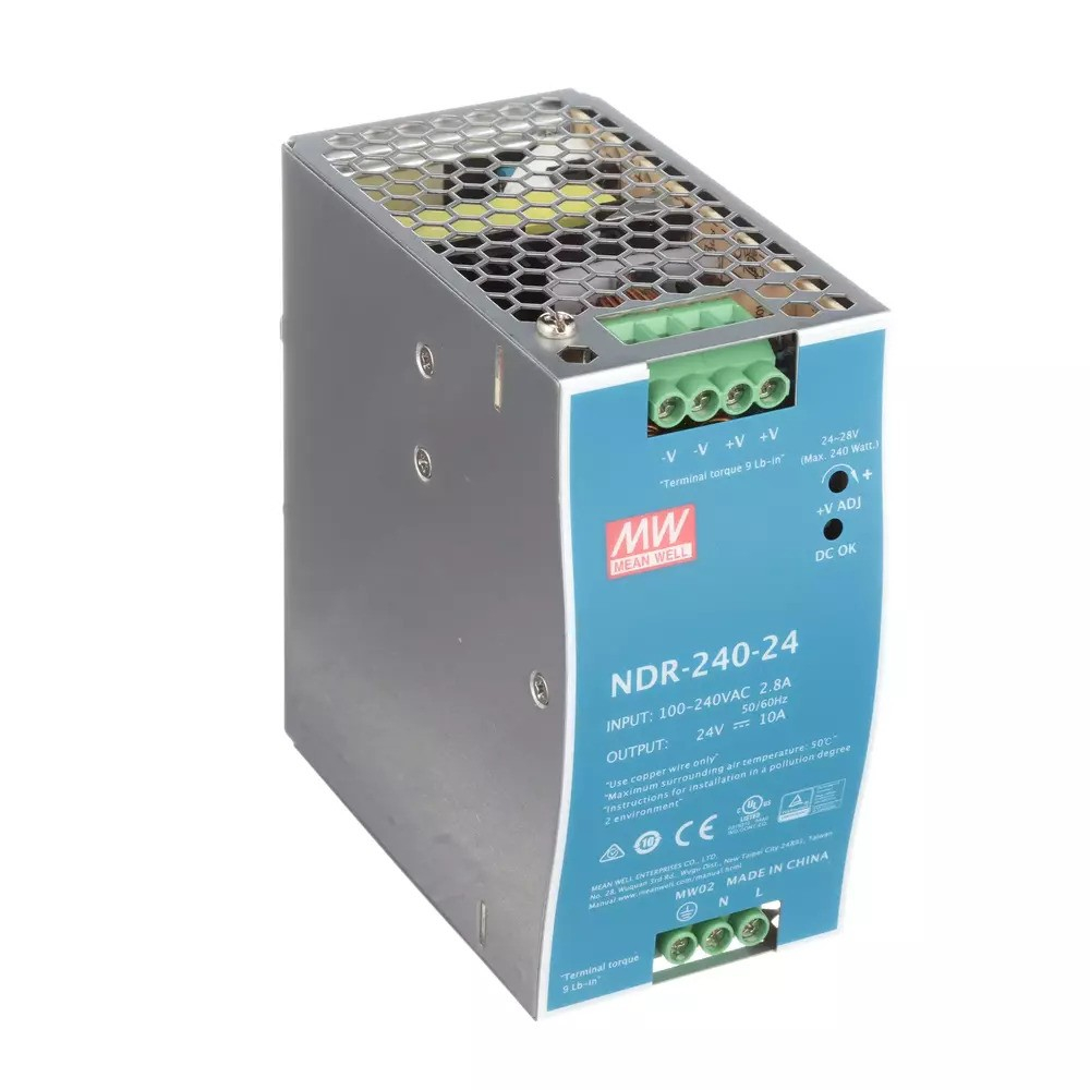 منبع تغذیه 24 ولت 10 آمپر مینول مدل NDR-240-24 MeanWell