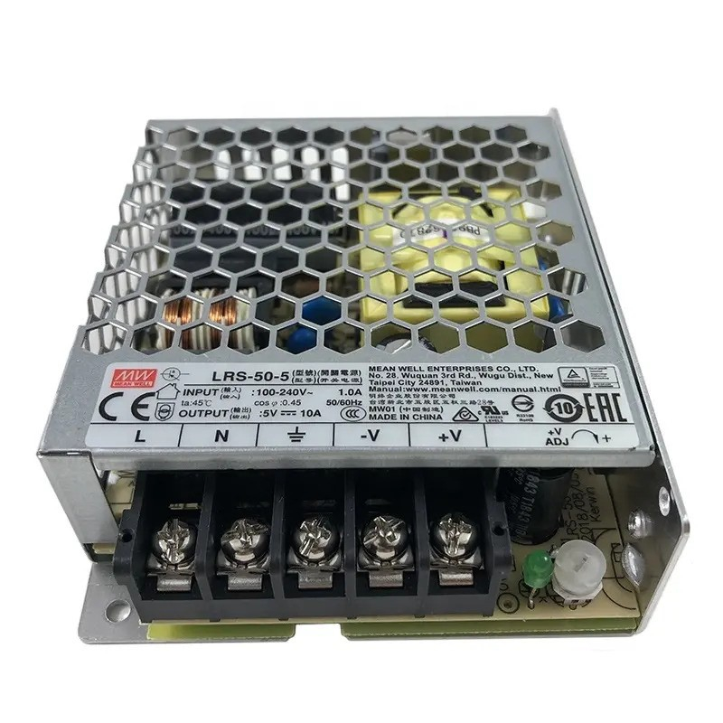 منبع تغذیه 5 ولت 10 آمپر مینول مدل LRS-50-5 MeanWell