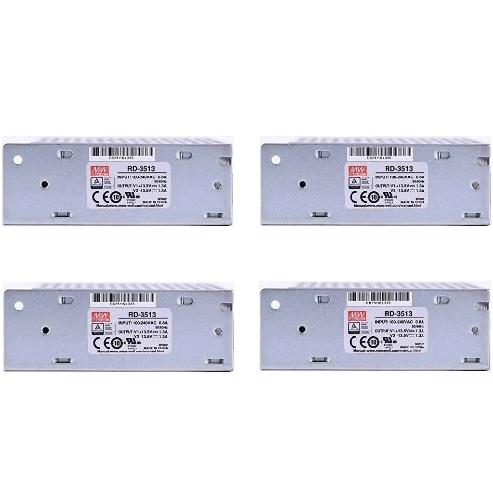 منبع تغذیه دو خروجی 13.5± ولت 1.3 آمپر مینول مدل RD-3513 مجموعه 4 عددی MeanWell
