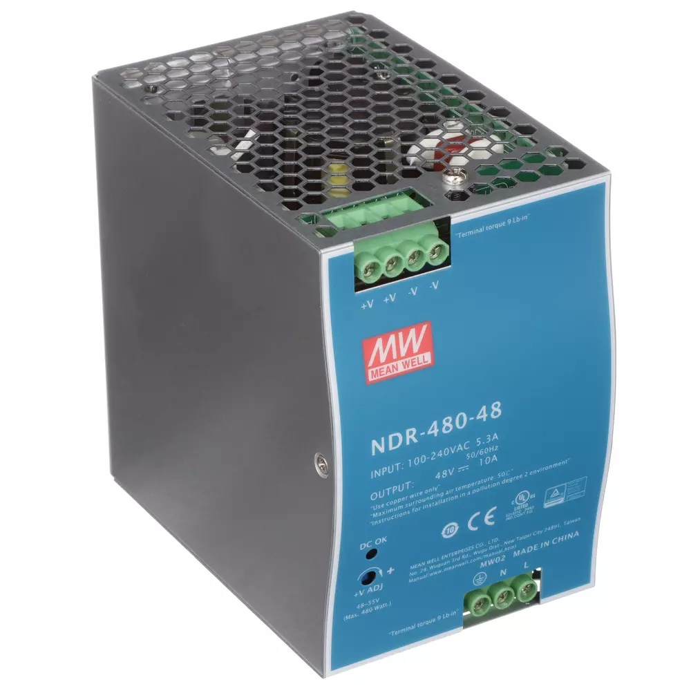 منبع تغذیه 48 ولت 10 آمپر مینول مدل NDR-480-48 MeanWell