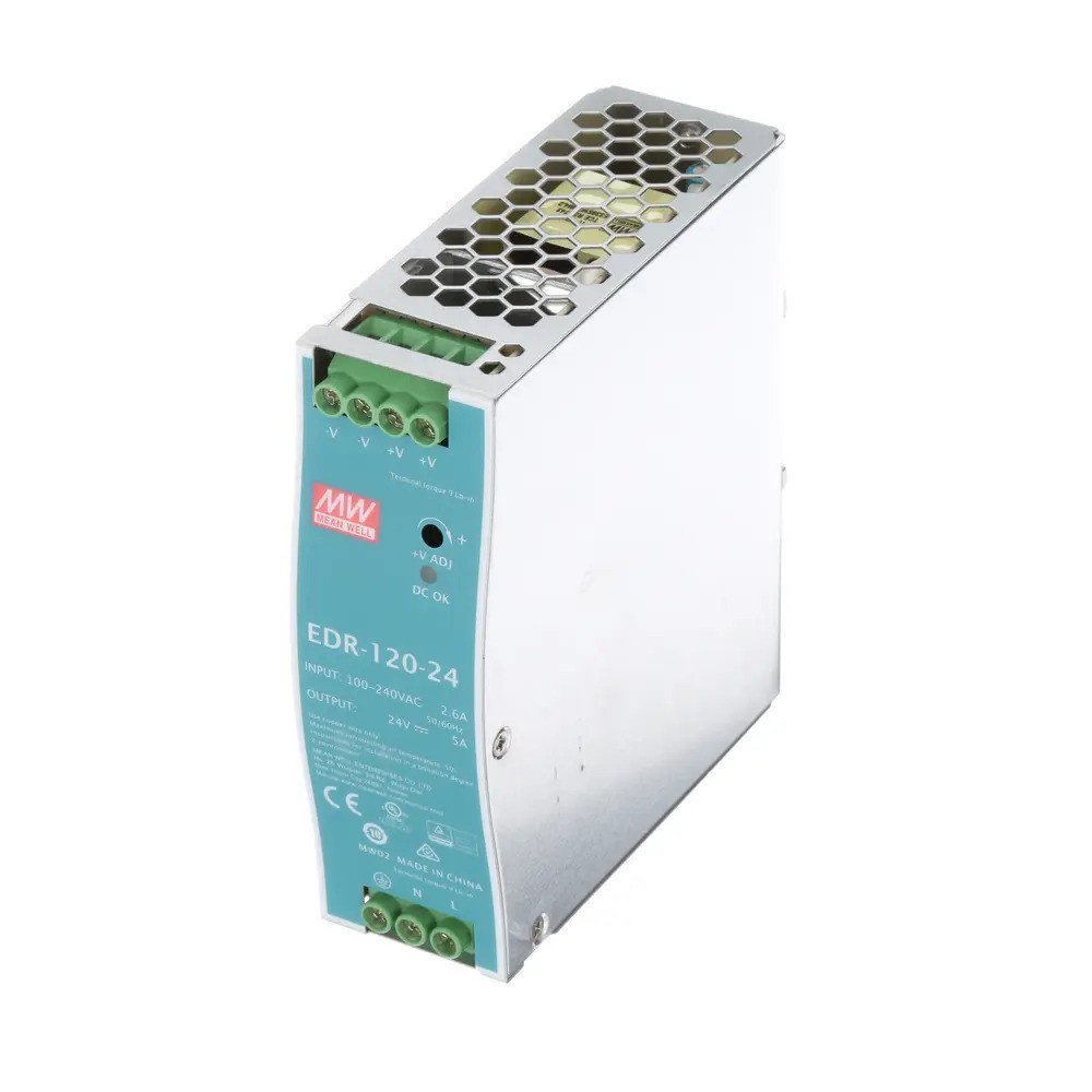 منبع تغذیه 24 ولت 5 آمپر مینول مدل EDR-120-24 MeanWell
