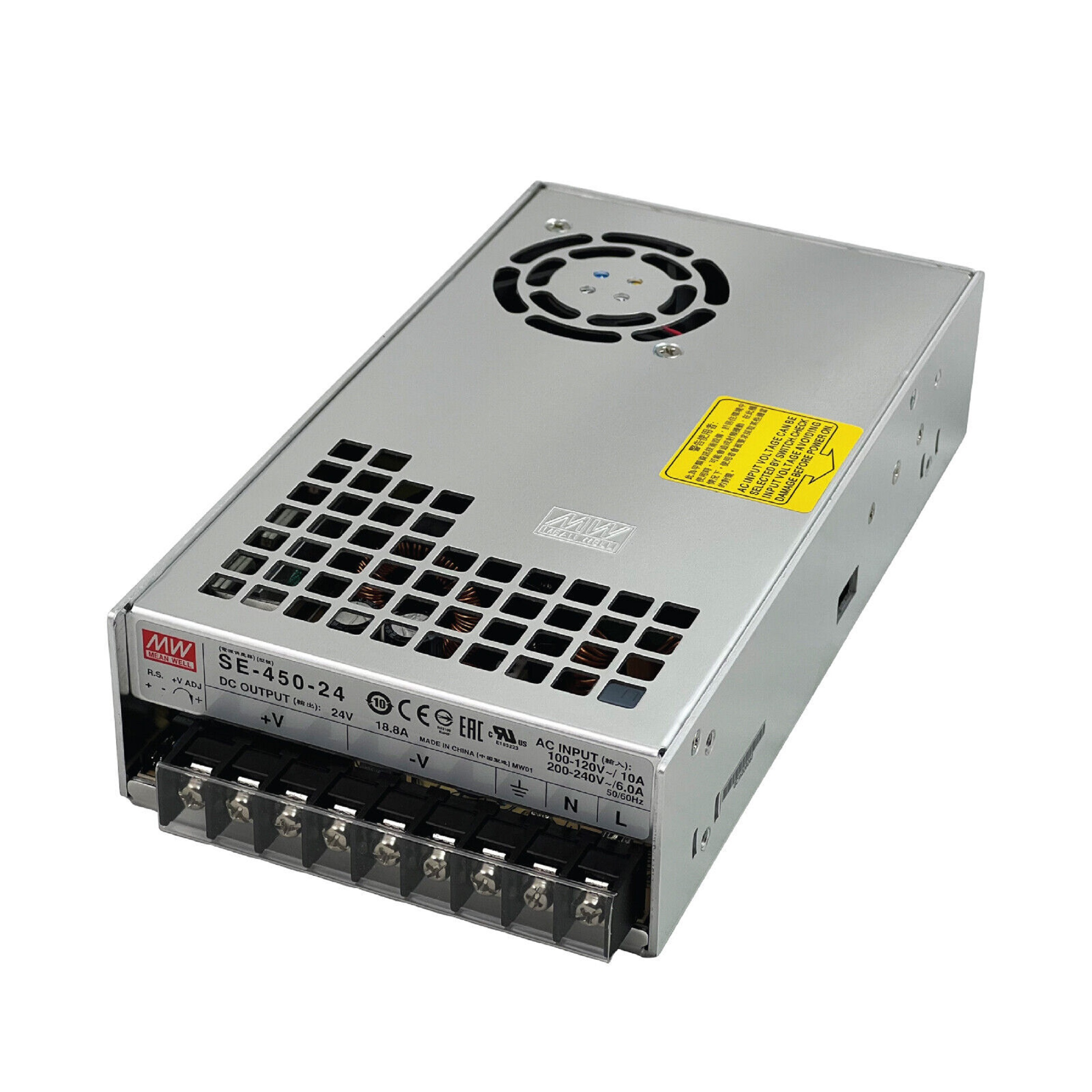 منبع تغذیه 24 ولت 18.8 آمپر مینول مدل SE-450-24 MeanWell