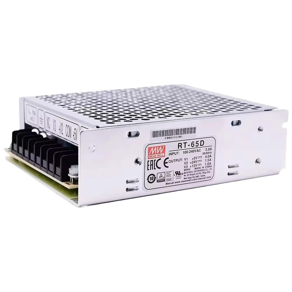  منبع تغذیه سه خروجی 5 و 24 و 12 ولت 68 وات مینول مدل RT-65D MeanWell