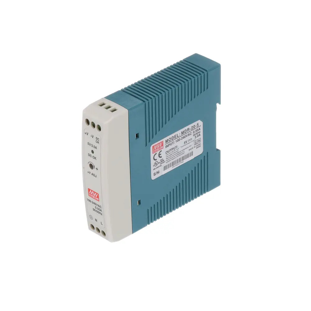 منبع تغذیه 5 ولت 3 آمپر مینول مدل MDR-20-5 MeanWell