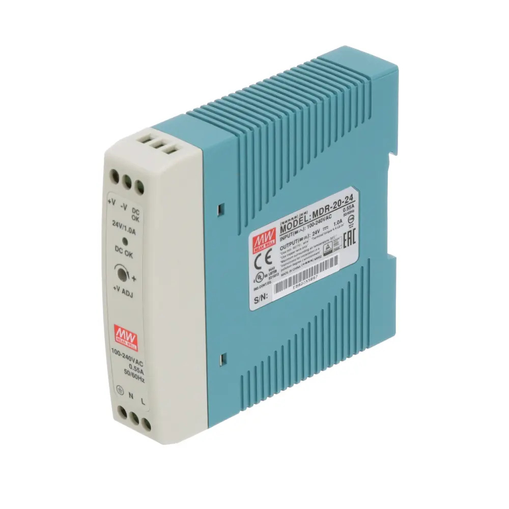 منبع تغذیه 24 ولت 1 آمپر مینول مدل MDR-20-24 MeanWell