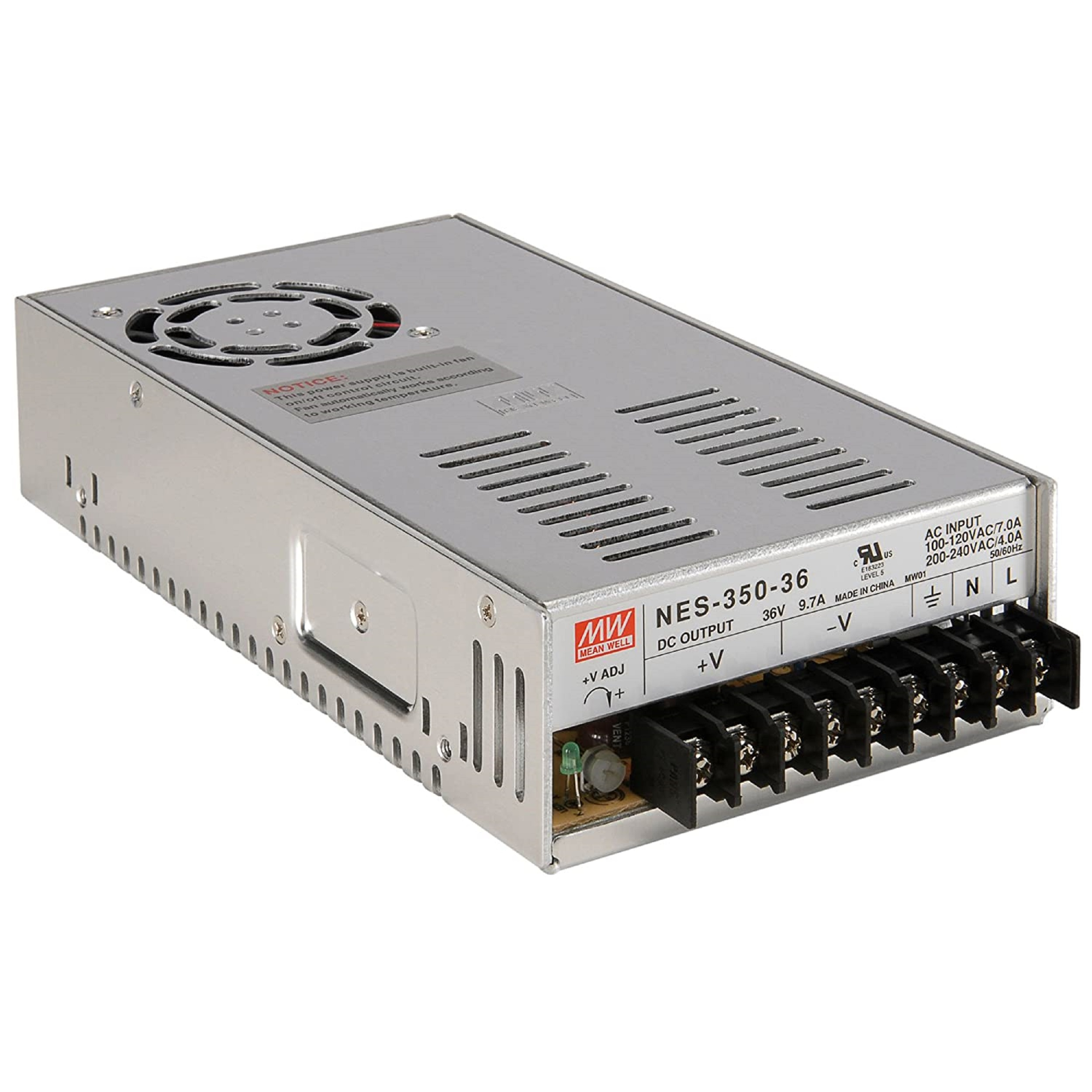 منبع تغذیه 36 ولت 9.7 آمپر مینول مدل NES-350-36 MeanWell