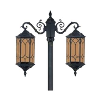 تصویر چراغ پارکی دو شاخه تکشیدفام پادینا 9022D