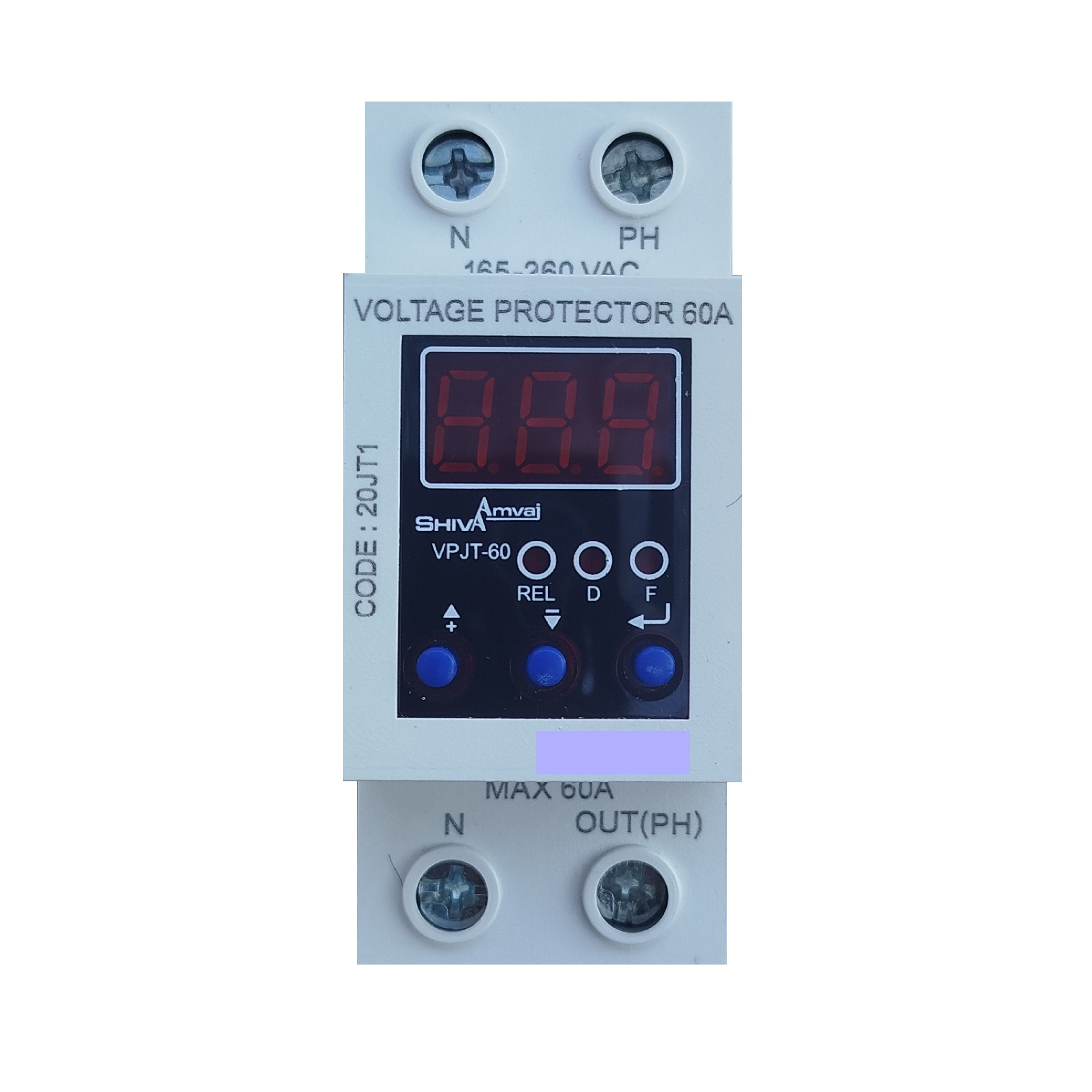 تصویر محافظ ولتاژ دیجیتال60A شیوا امواج مدل VPJT-60 کد 20JT1