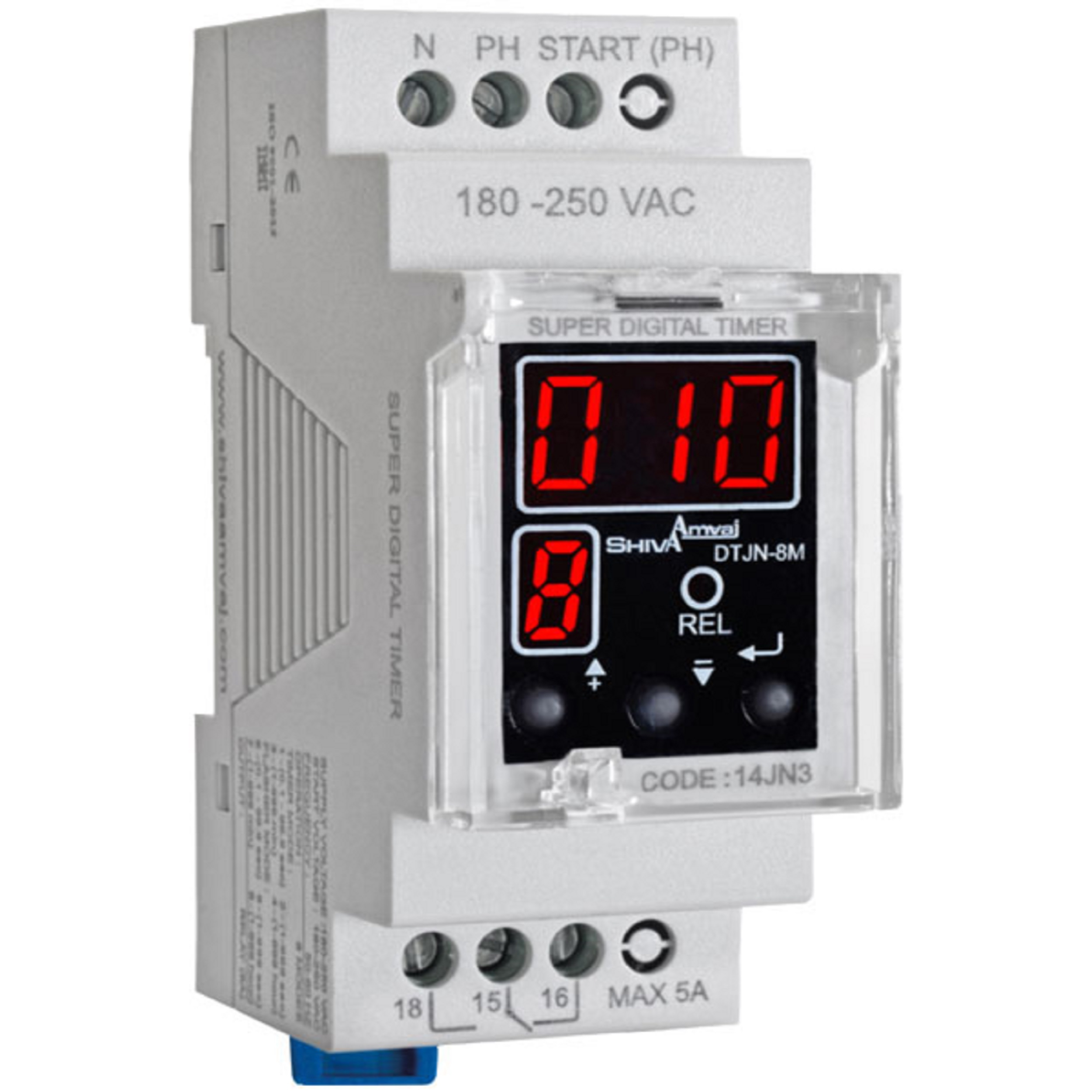 رله سوپر تایمر دیجیتال شیوا امواج سری N مدل DTJN-8M کد 14JN3 بسته دو عددی