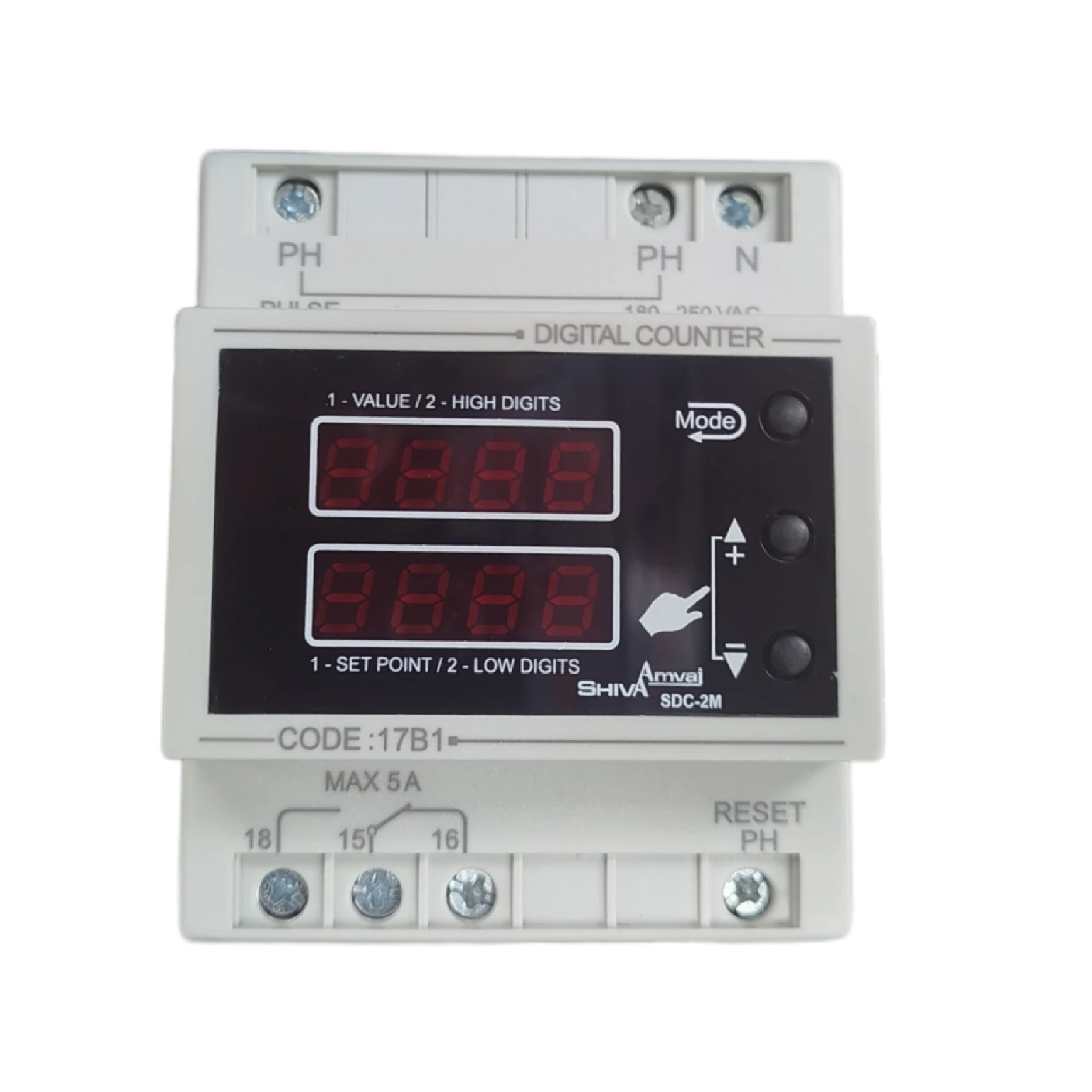 تصویر شمارنده دیجیتال شیوا امواج مدل SDC-2M کد 17B1 بسته سه ع