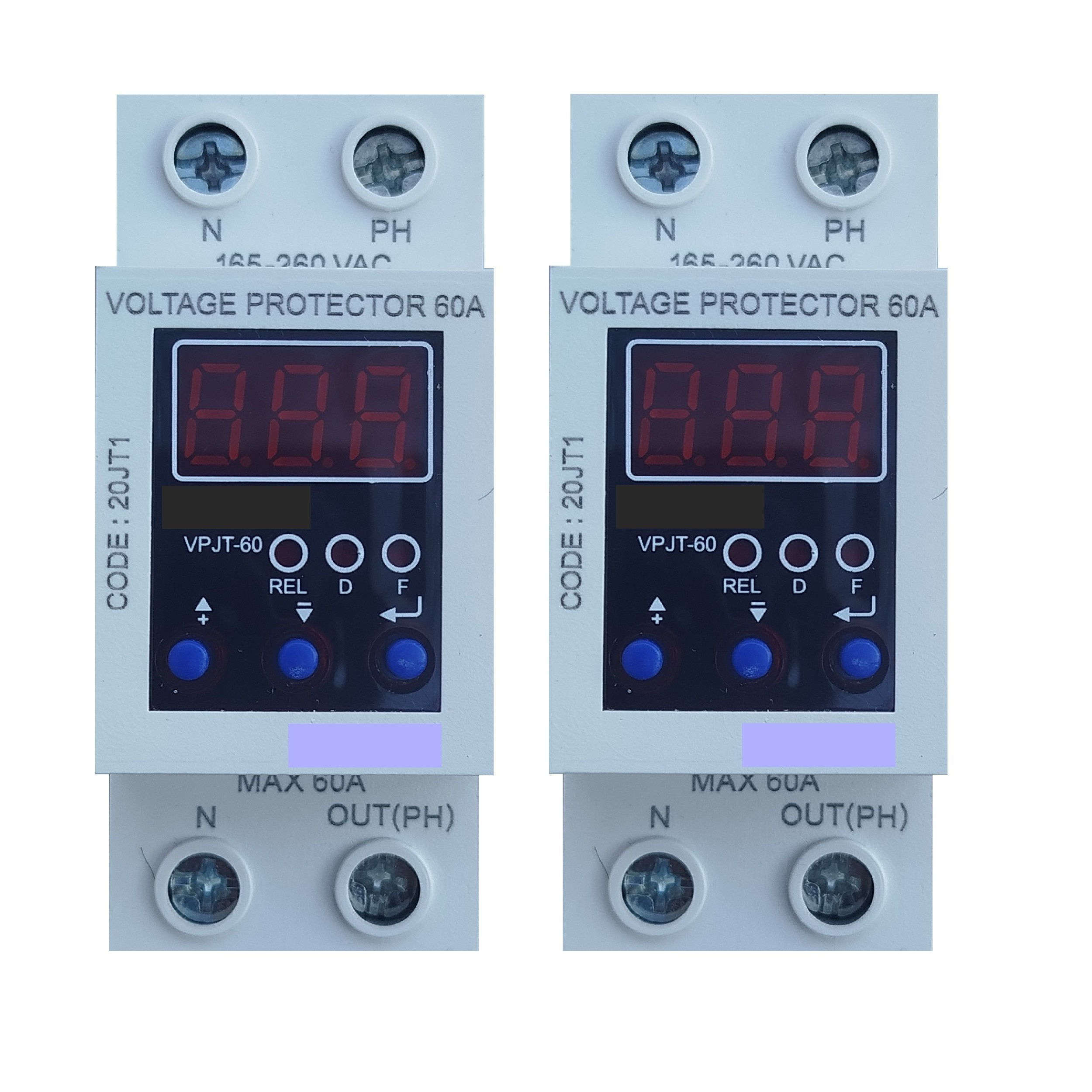 محافظ ولتاژ دیجیتال60A شیوا امواج مدل VPJT-60 کد 20JT1 بسته دو عددی