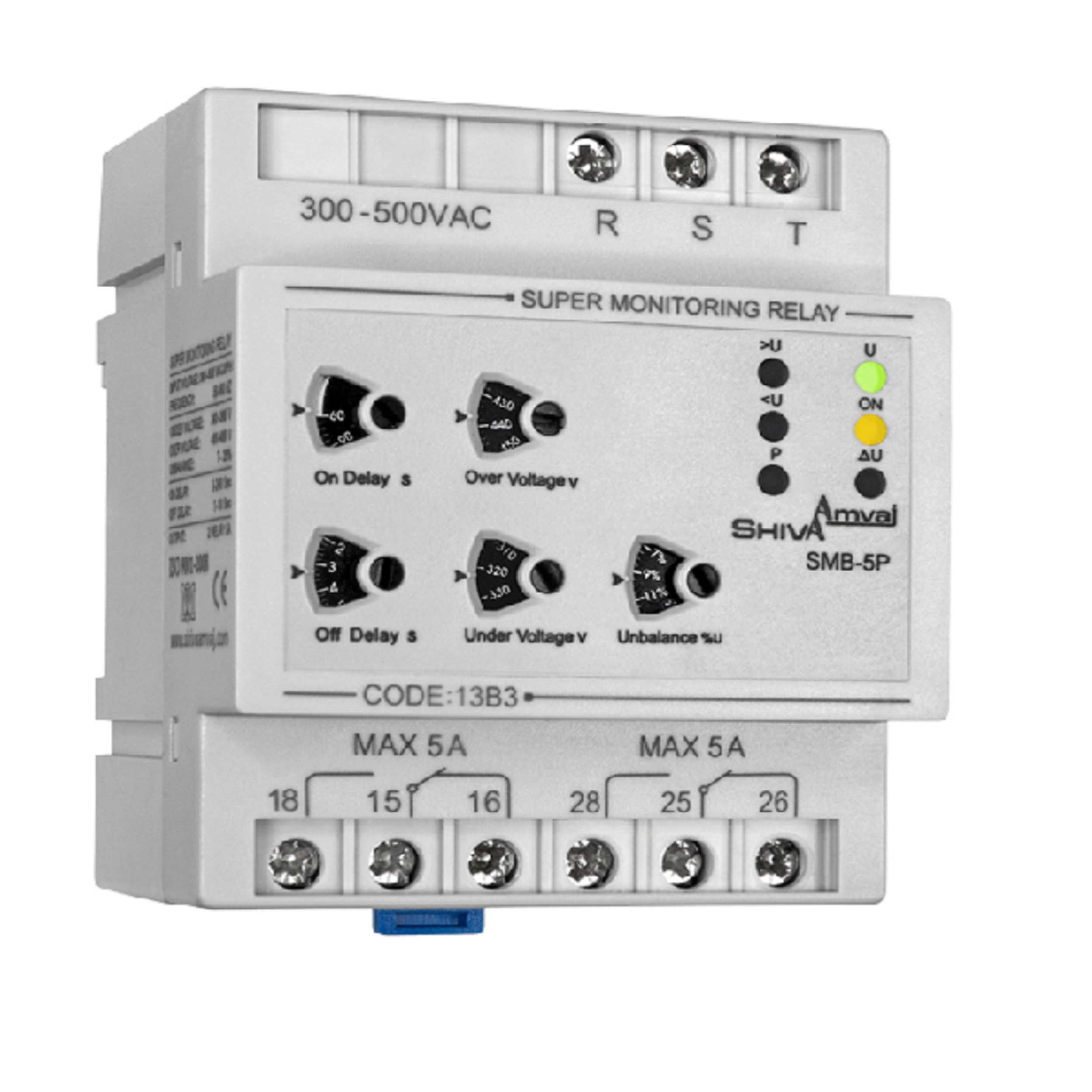 رله سوپر کنترل فاز شیوا امواج مدل SMB-5P کد 13B3 بسته بیست عددی