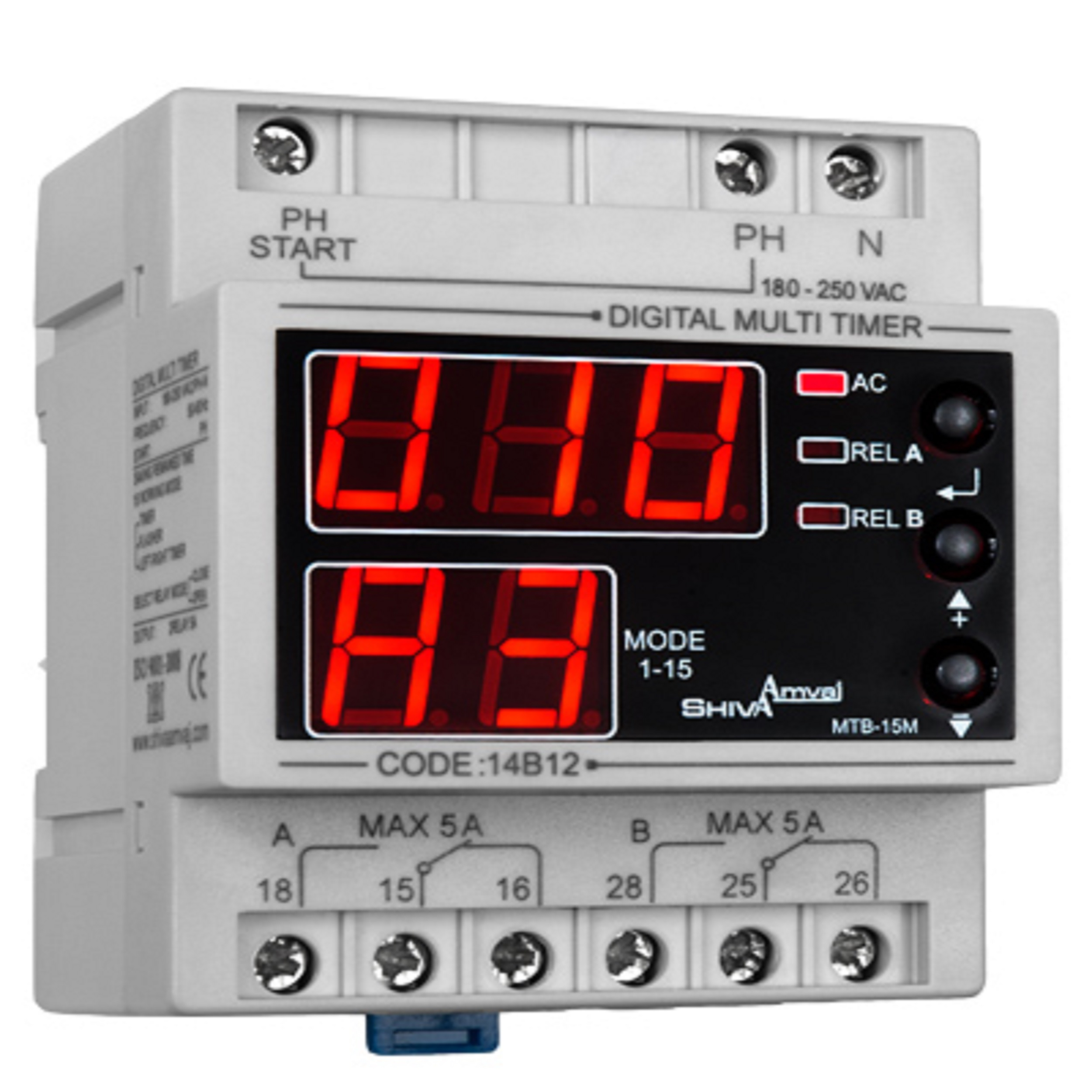 مولتی تایمر دیجیتال شیوا امواج مدل MTB-15M کد 14B12 بسته ده عددی
