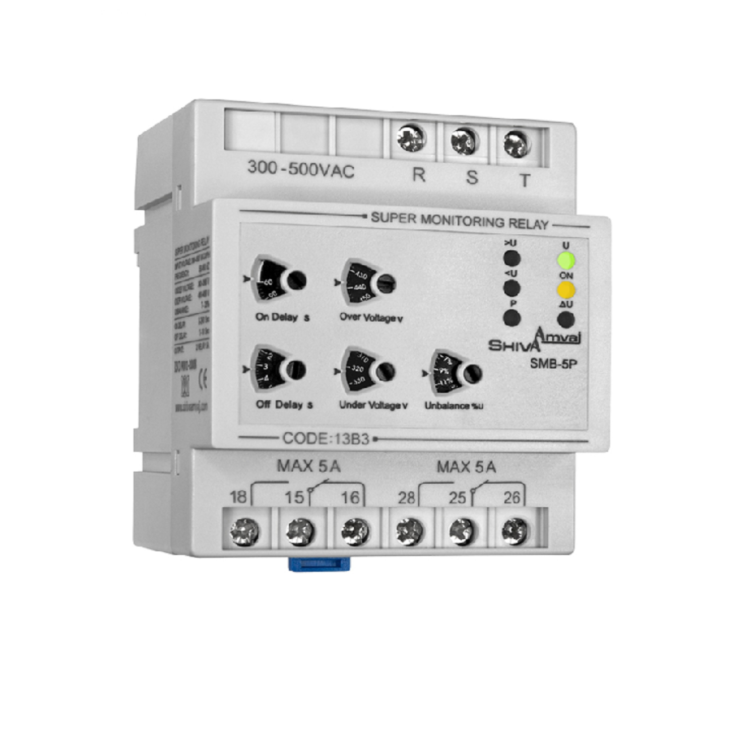 رله سوپر کنترل فاز شیوا امواج مدل SMB-5P کد 13B3 بسته بیست و چهار عددی