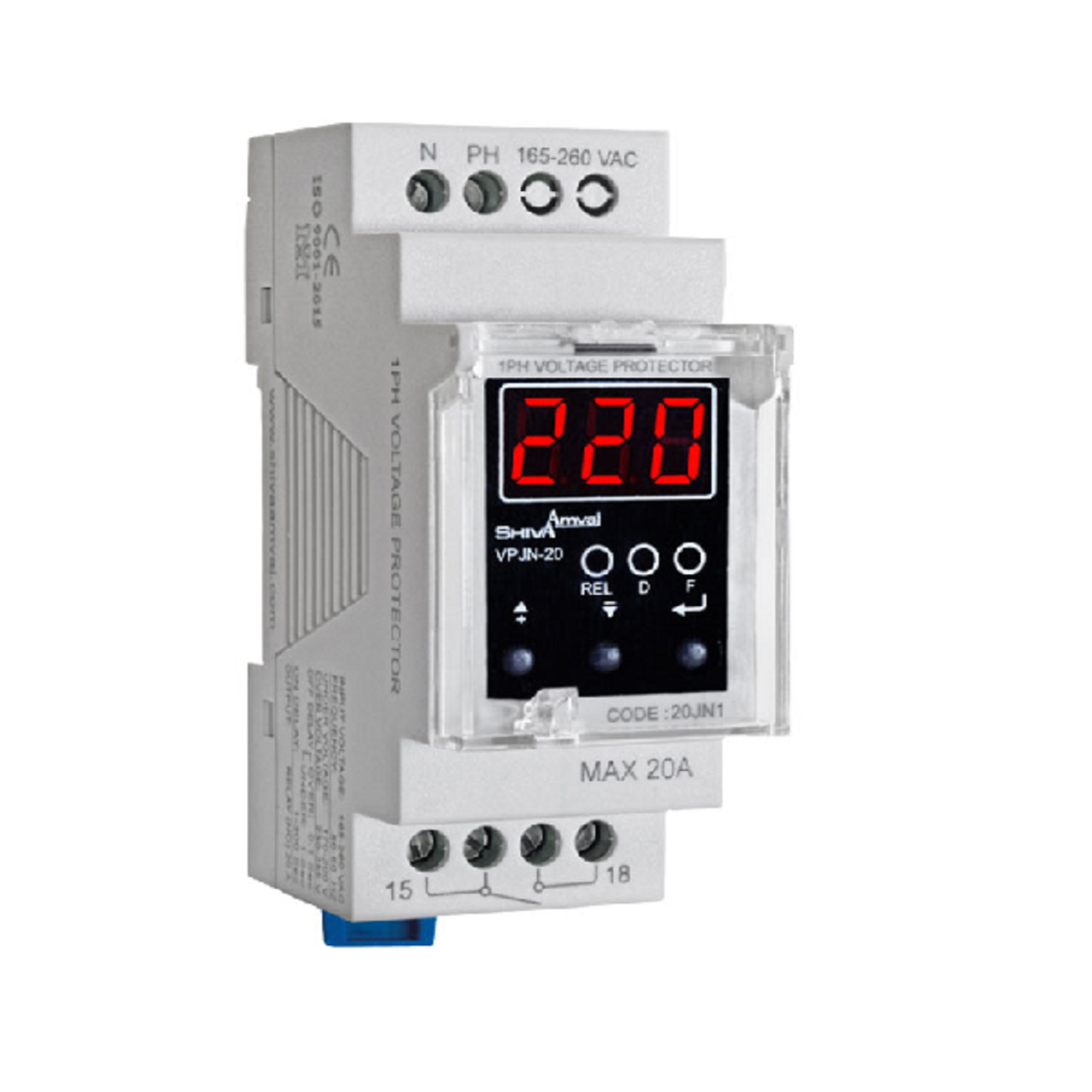 محافظ ولتاژ شیوا امواج مدل دیجیتالی VPJN-20 کد 20JN1 بسته بیست و چهار عددی